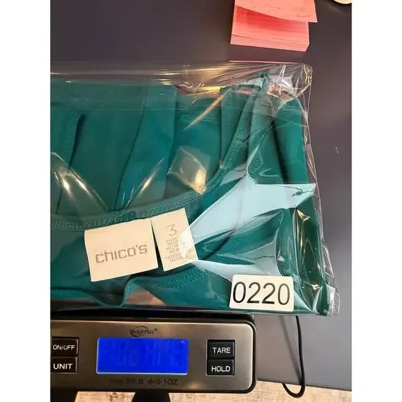 Chico’s Teal Stretch Tank Top Size 3 XL Classic Layering Basic - Picture 6 of 6